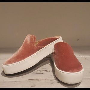 BP nordstrom pink velvet slides